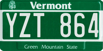 VT license plate YZT864