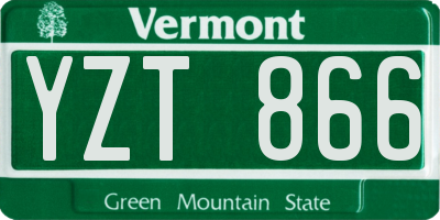 VT license plate YZT866