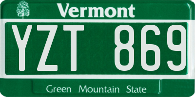 VT license plate YZT869