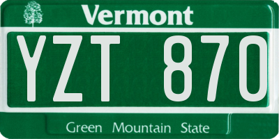 VT license plate YZT870