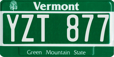 VT license plate YZT877