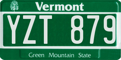 VT license plate YZT879