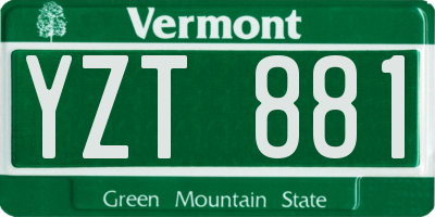 VT license plate YZT881