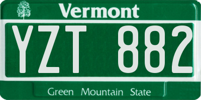 VT license plate YZT882