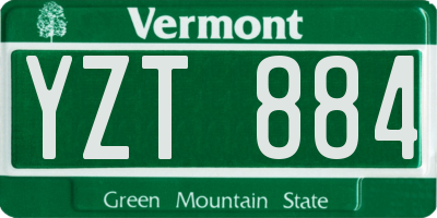VT license plate YZT884