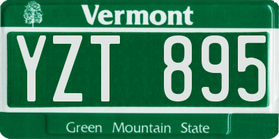VT license plate YZT895