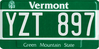 VT license plate YZT897