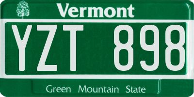 VT license plate YZT898