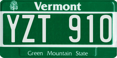 VT license plate YZT910