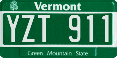 VT license plate YZT911