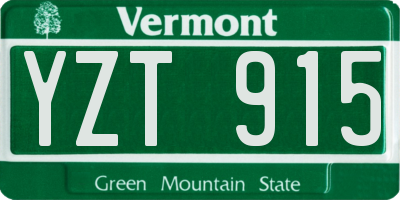 VT license plate YZT915