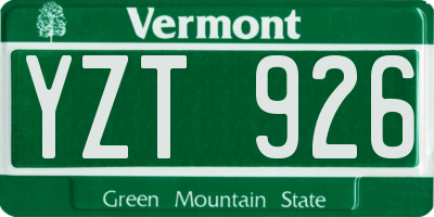 VT license plate YZT926