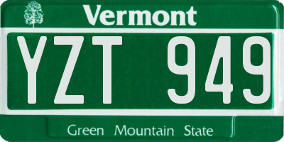VT license plate YZT949