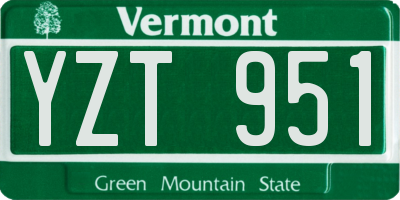 VT license plate YZT951