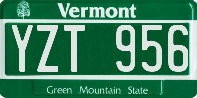 VT license plate YZT956