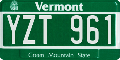 VT license plate YZT961