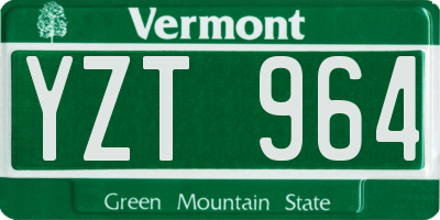 VT license plate YZT964