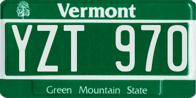 VT license plate YZT970