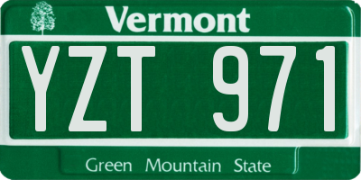 VT license plate YZT971
