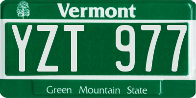 VT license plate YZT977