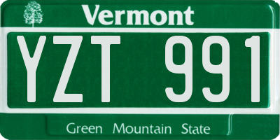 VT license plate YZT991