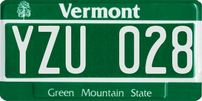 VT license plate YZU028