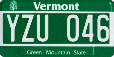 VT license plate YZU046