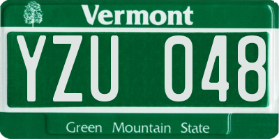 VT license plate YZU048