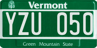VT license plate YZU050