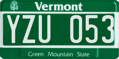 VT license plate YZU053