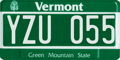 VT license plate YZU055