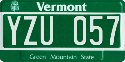 VT license plate YZU057