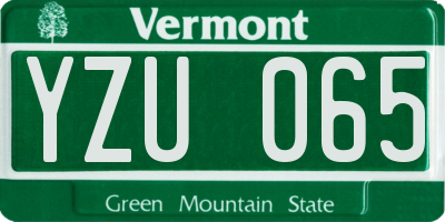 VT license plate YZU065