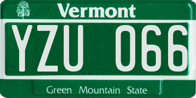 VT license plate YZU066