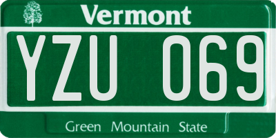 VT license plate YZU069