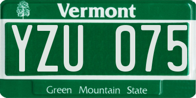 VT license plate YZU075