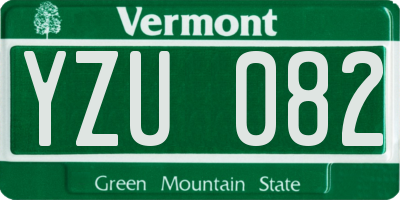 VT license plate YZU082