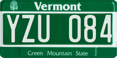 VT license plate YZU084