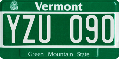 VT license plate YZU090