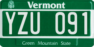 VT license plate YZU091
