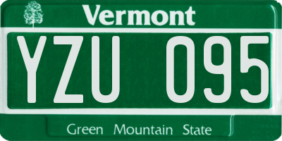 VT license plate YZU095