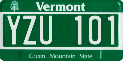 VT license plate YZU101