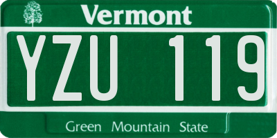 VT license plate YZU119