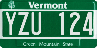 VT license plate YZU124