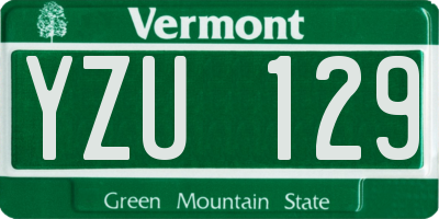 VT license plate YZU129