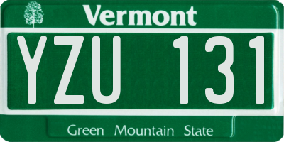 VT license plate YZU131
