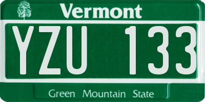 VT license plate YZU133