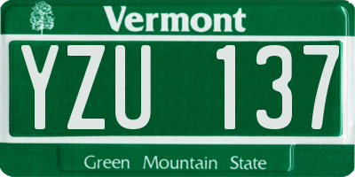 VT license plate YZU137