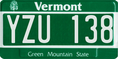 VT license plate YZU138