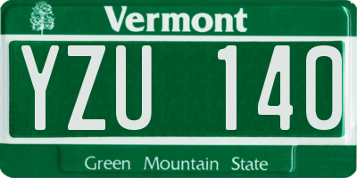 VT license plate YZU140